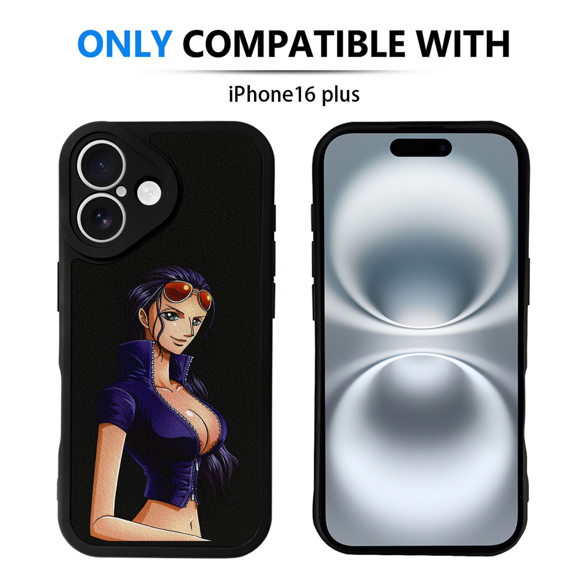 （画像用） ワンピース ニコ・ロビン ONE PIECE Nico Robin 【iPhone 16シリーズ対応】シリコンスマホケース（レザー調） 材質：シリコン